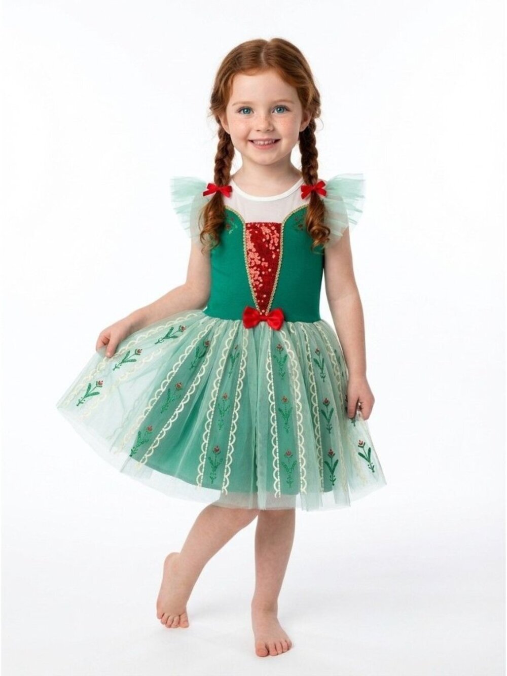 Girls Green Princess Dress Fairytale Everyday Play Dress